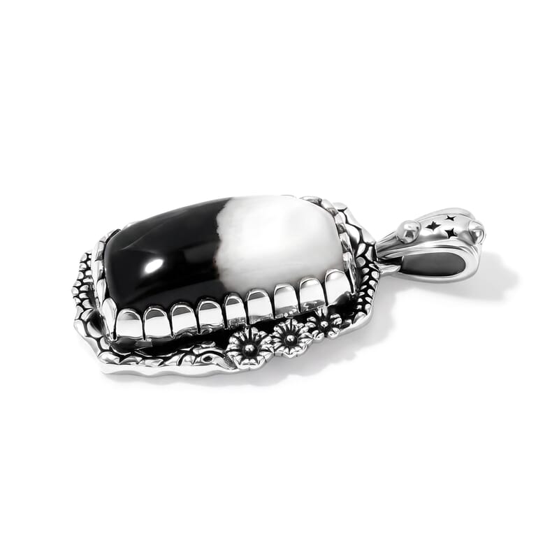 D'Joy Artisan Crafted Premium White Buffalo 6.30 ctw Desert Serpent Pendant without Chain in Sterling Silver