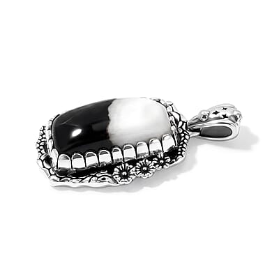 D'Joy Artisan Crafted Premium White Buffalo 6.30 ctw Pendant without Chain in Sterling Silver