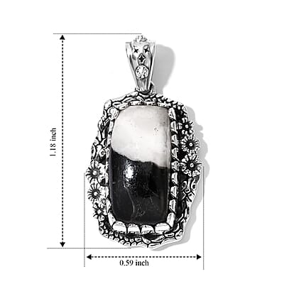 D'Joy Artisan Crafted Premium White Buffalo 6.30 ctw Pendant without Chain in Sterling Silver