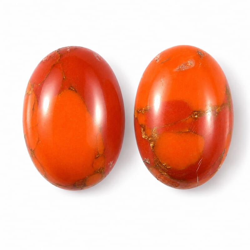 Mojave Orange Turquoise Set of 2 (Ovl 7x5 mm) 1.50 ctw