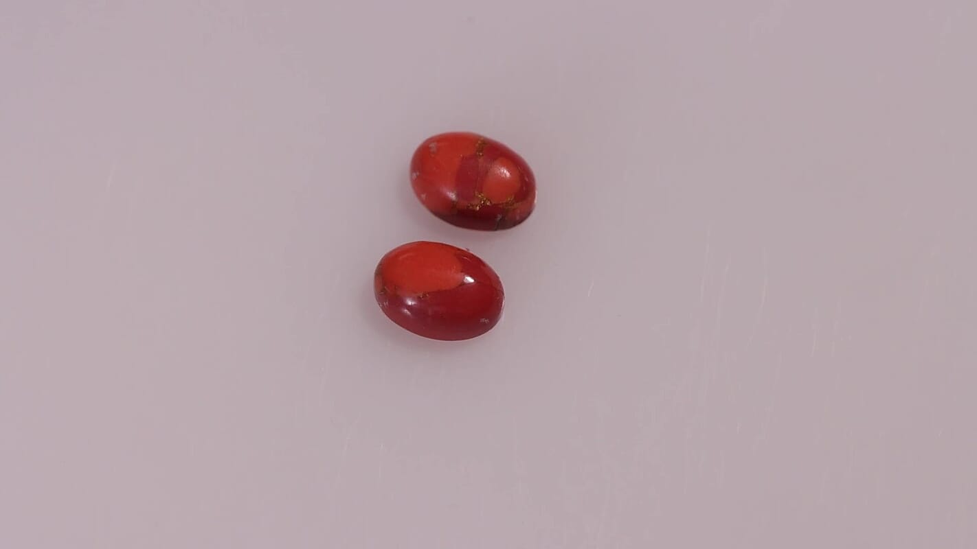 Mojave Orange Turquoise Set of 2 (Ovl 7x5 mm) 1.50 ctw