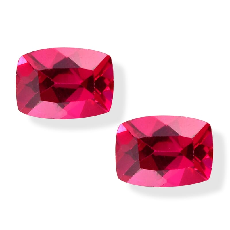 Lab Created Ruby Set of 2 (Cush 7x5 mm) 2.03 ctw