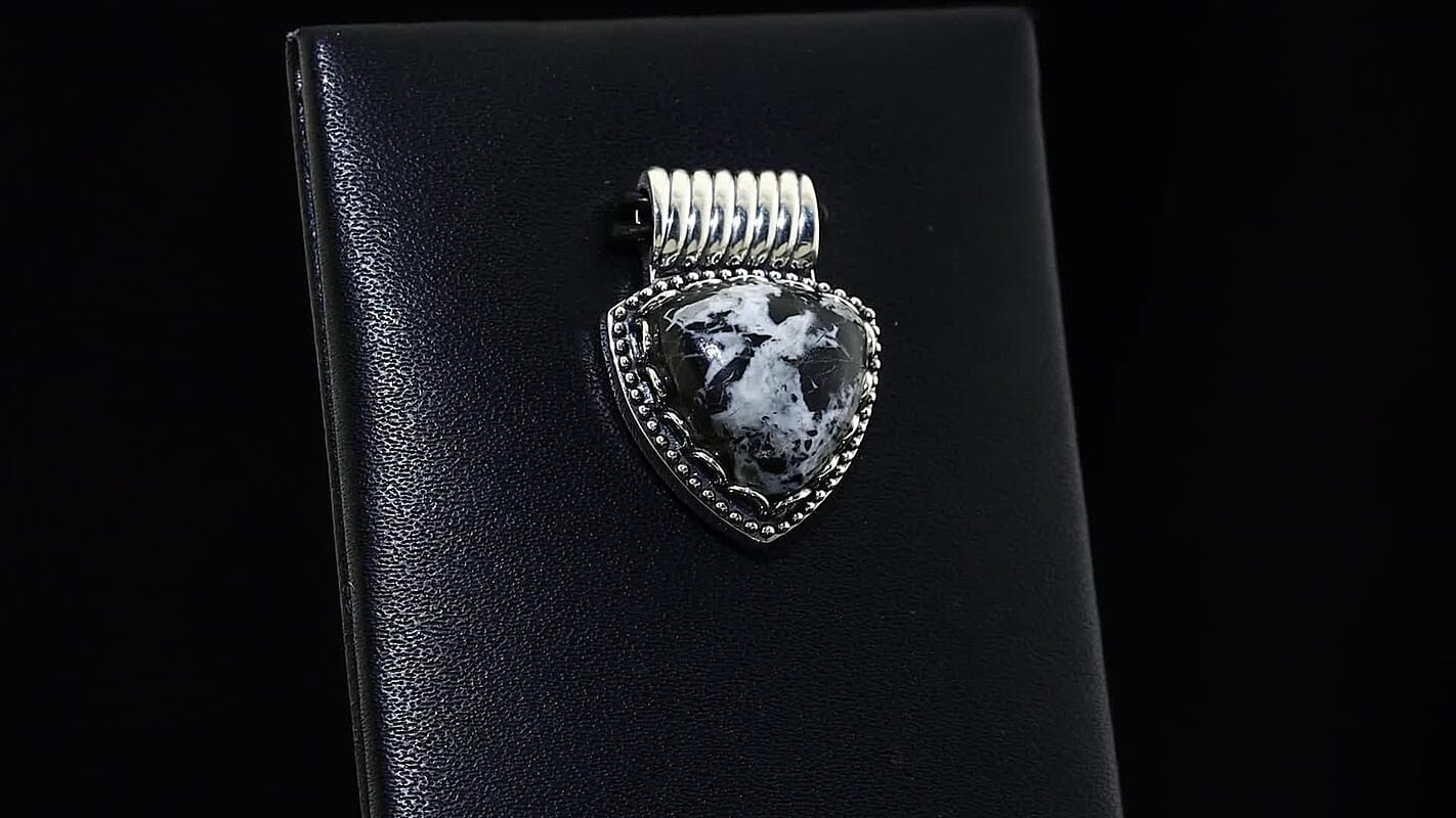 D''Joy Artisan Crafted Premium White Buffalo 13.20 ctw Pendant without Chain in Sterling Silver