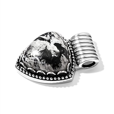 D'Joy Artisan Crafted Premium White Buffalo 13.20 ctw Pendant without Chain in Sterling Silver