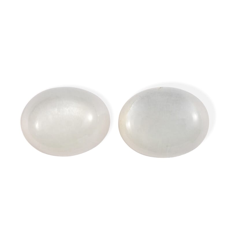 White Moonstone Set of 2 (Ovl 9x7 mm) 3.28 ctw