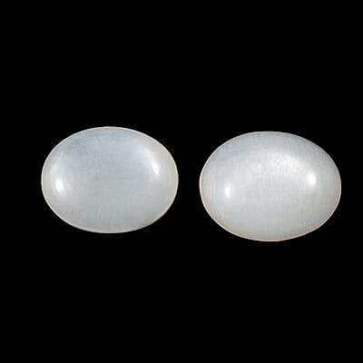 White Moonstone Set of 2 (Ovl 9x7 mm) 3.28 ctw