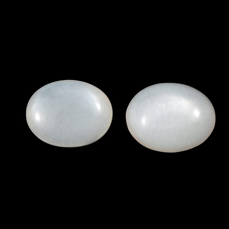 White Moonstone Set of 2 (Ovl 9x7 mm) 3.28 ctw