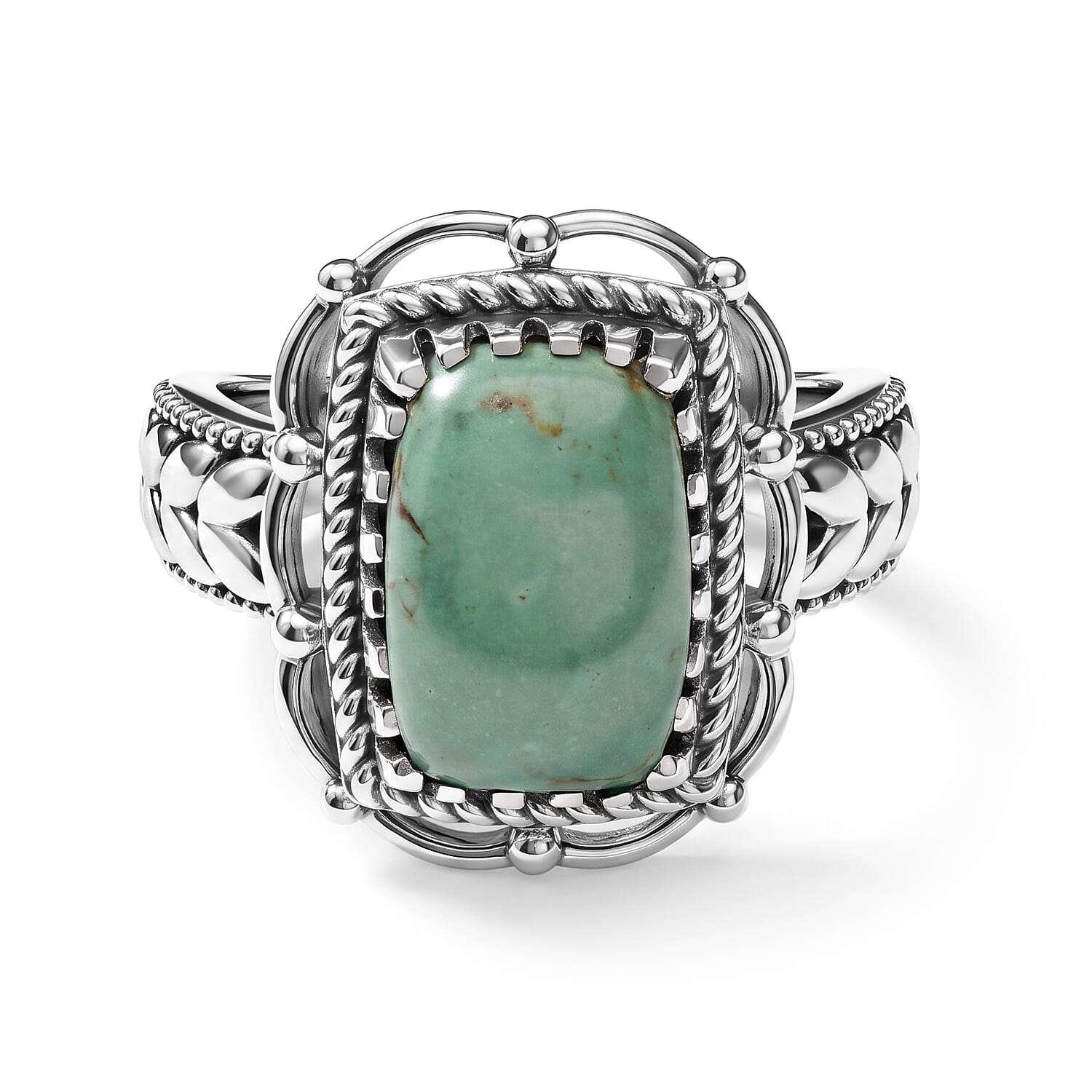 D'Joy Artisan Crafted Premium Tahoe Nevada Turquoise 4.10 ctw Southwest Journey Ring in Sterling Silver (Size 6.0)