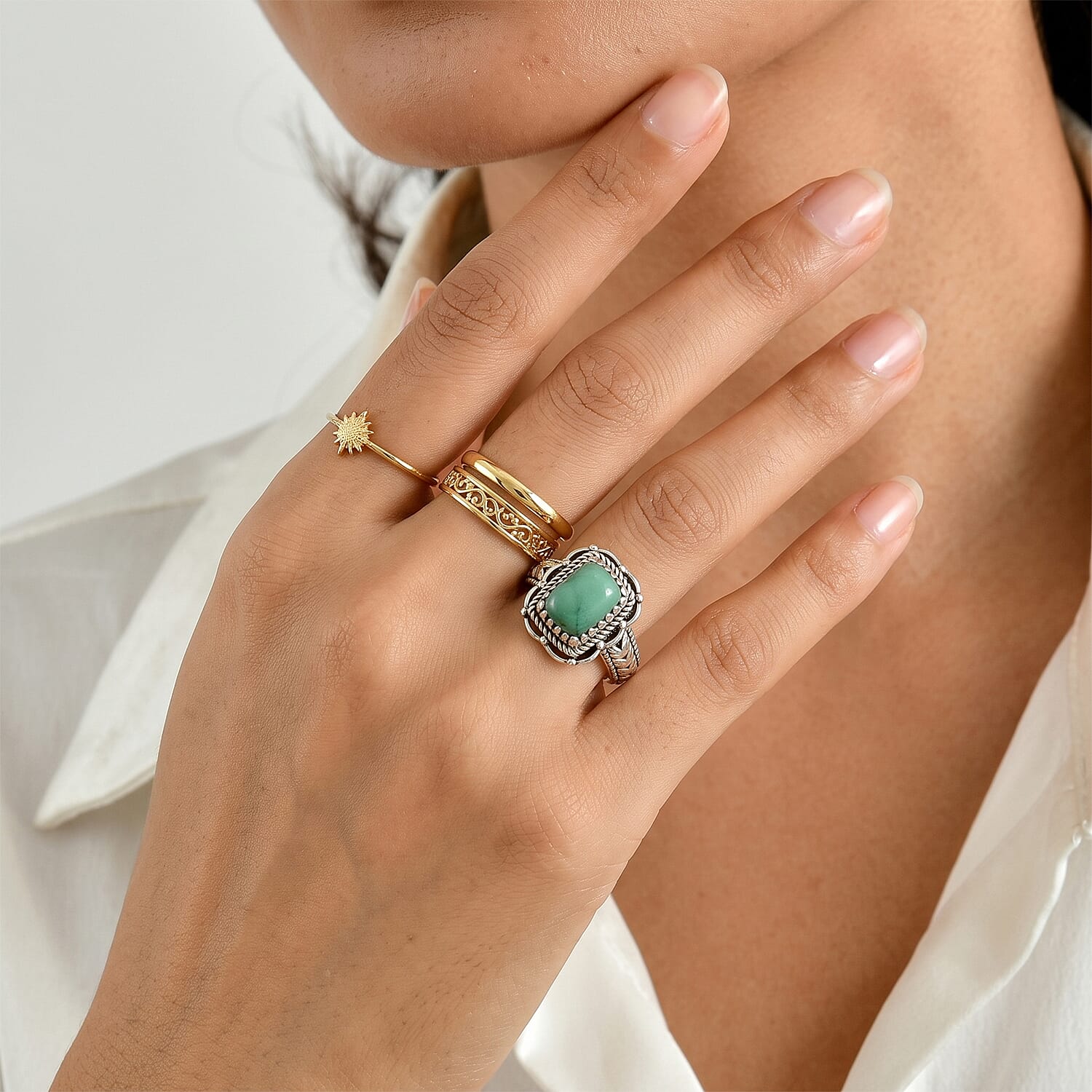 D'Joy Artisan Crafted Premium Tahoe Nevada Turquoise 4.10 ctw Southwest Journey Ring in Sterling Silver (Size 6.0)