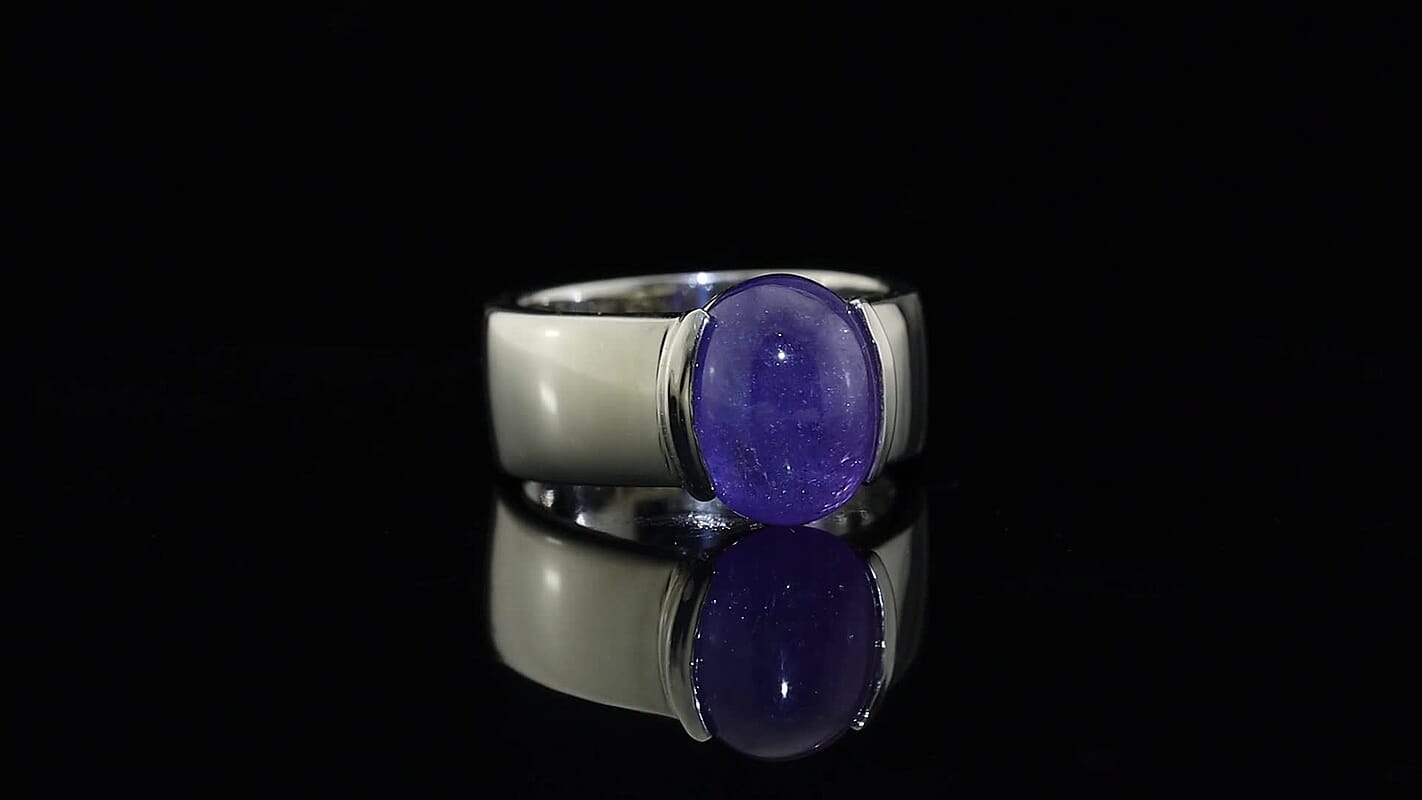 EverTrue Tanzanite 5.00 ctw Solitaire Ring in Platinum Bond (Size 10.0)