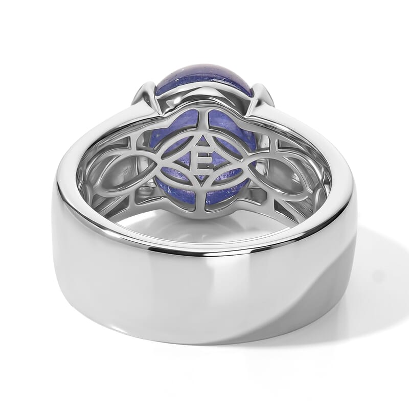 EverTrue Tanzanite 5.00 ctw Solitaire Ring in Platinum Bond (Size 5.0)