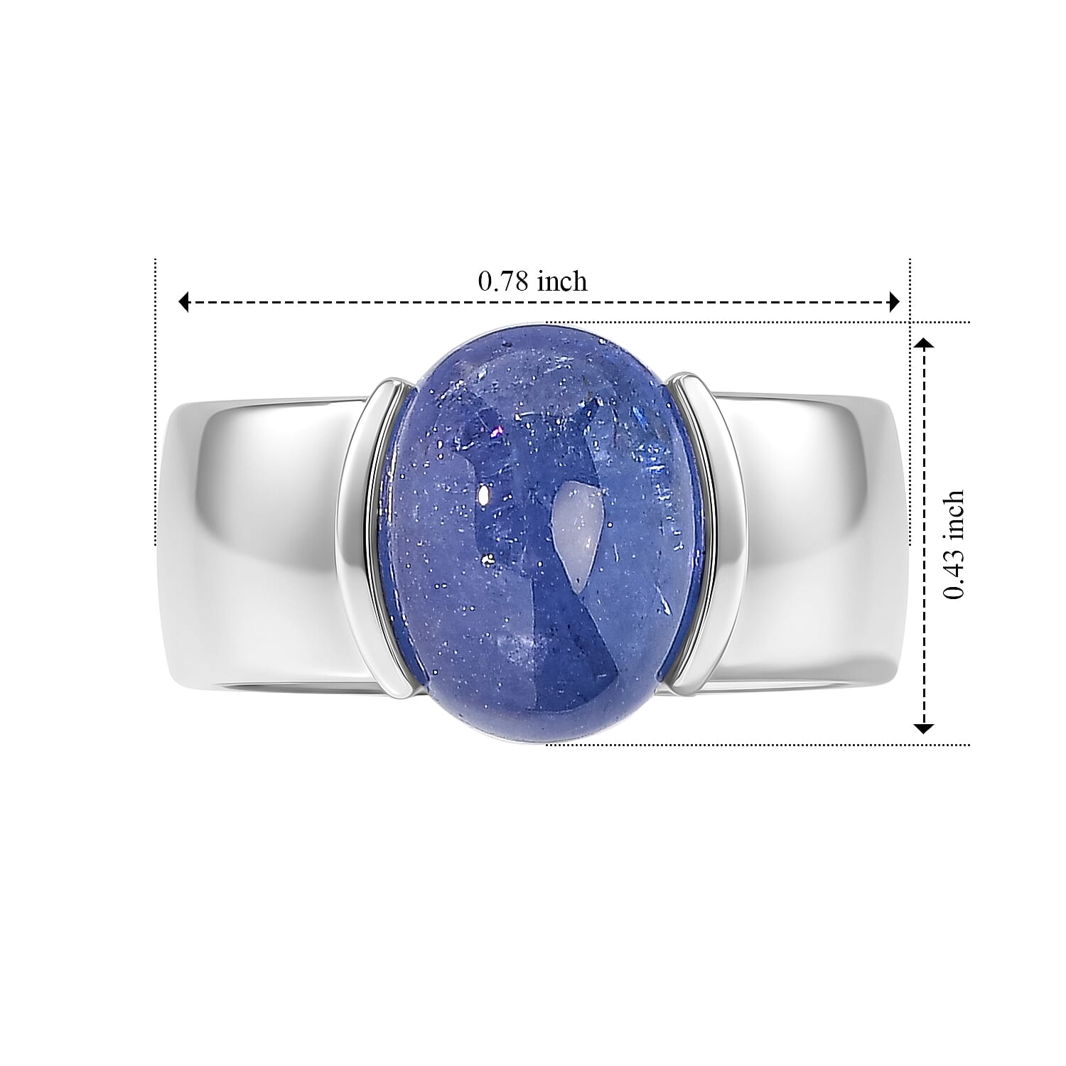 EverTrue Tanzanite 5.00 ctw Solitaire Ring in Platinum Bond (Size 5.0)