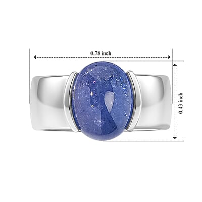 EverTrue Tanzanite 5.00 ctw Solitaire Ring in Platinum Bond (Size 5.0)