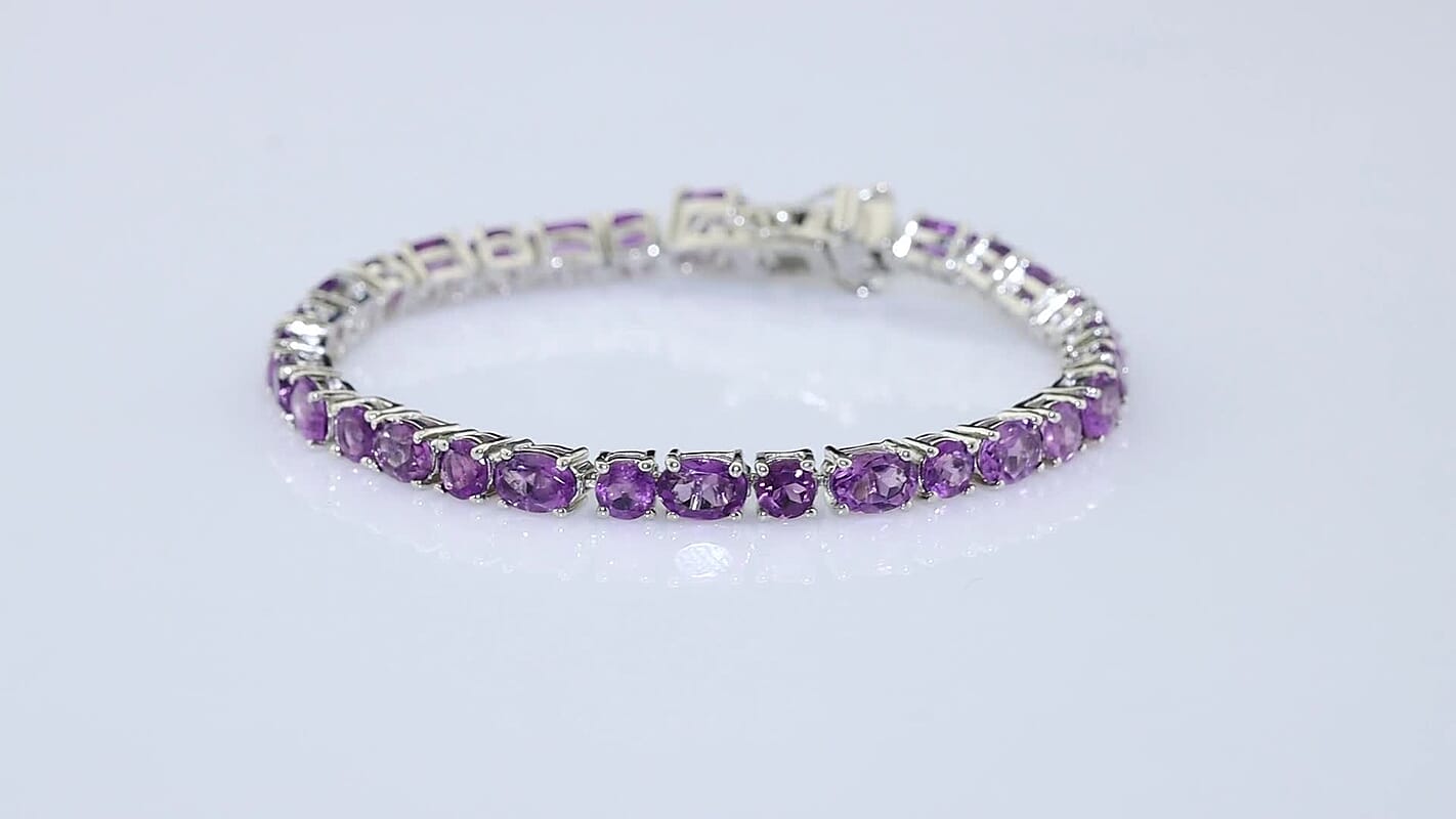 Epic Deal EverTrue African Amethyst Bracelet in Platinum Bond (6.50 In) 9.70 ctw