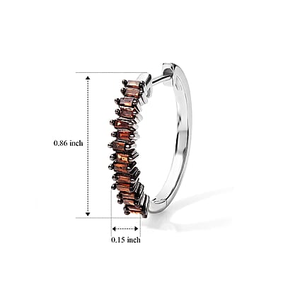 D'Joy Red Diamond 0.50 ctw Hoop Earrings in Rhodium Over Sterling Silver