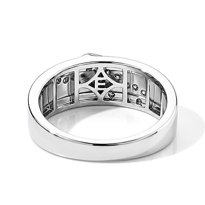 EverTrue Moissanite 0.20 ctw Two tone Flowing Band Ring in Platinum Bond and 14K YG Over Sterling Silver (Size 6.0)