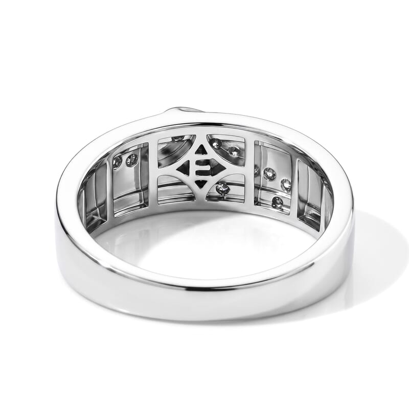 EverTrue Moissanite 0.20 ctw Two tone Flowing Band Ring in Platinum Bond and 14K YG Over Sterling Silver (Size 7.0)
