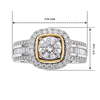 EverTrue Moissanite 1.75 ctw Ring in Platinum Bond (Size 5.0)
