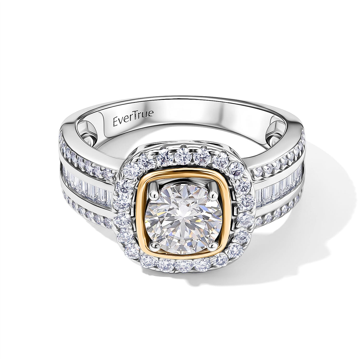 EverTrue Moissanite (Rnd 6.5mm) Ring in Platinum Bond (Size 10.0) 1.75 ctw