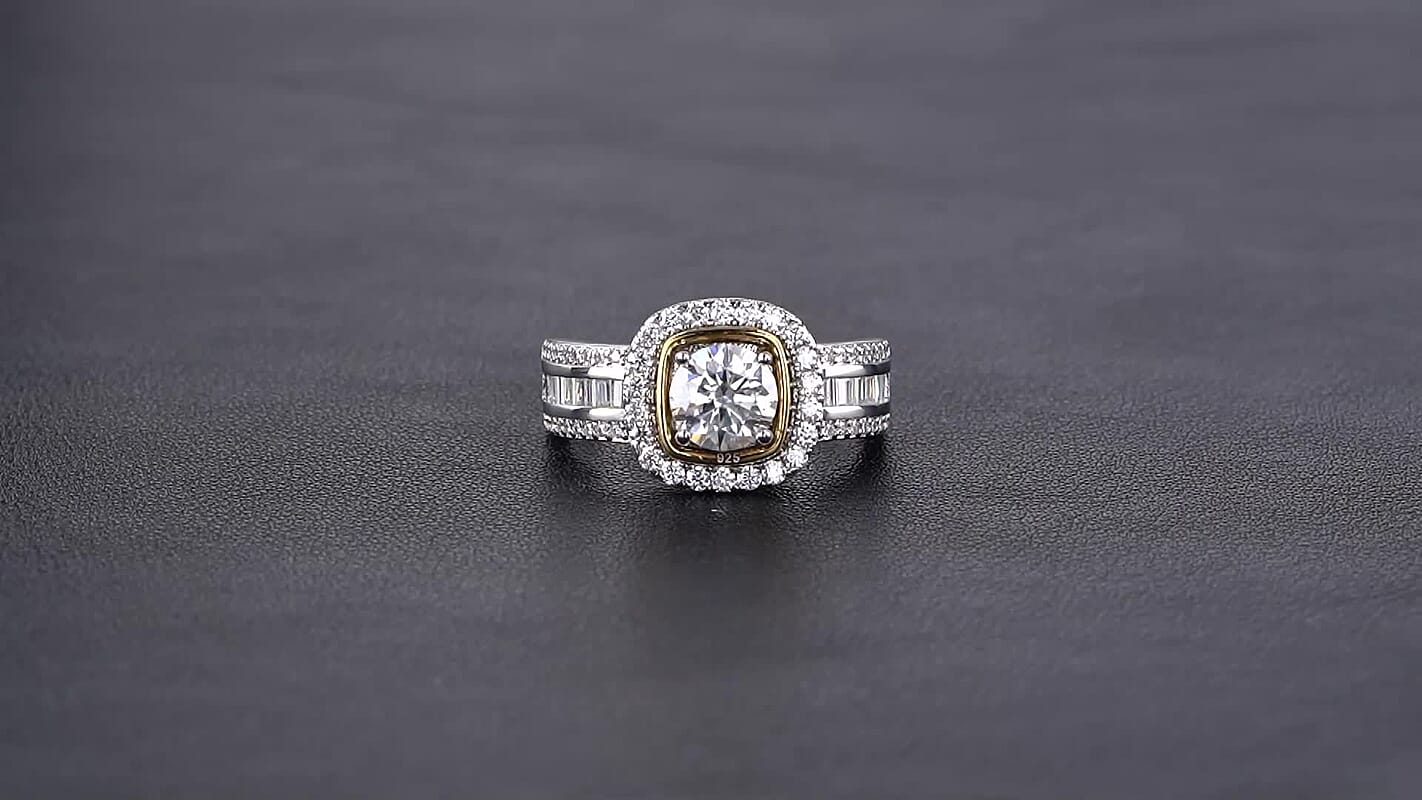 EverTrue Moissanite (Rnd 6.5mm) Ring in Platinum Bond (Size 10.0) 1.75 ctw