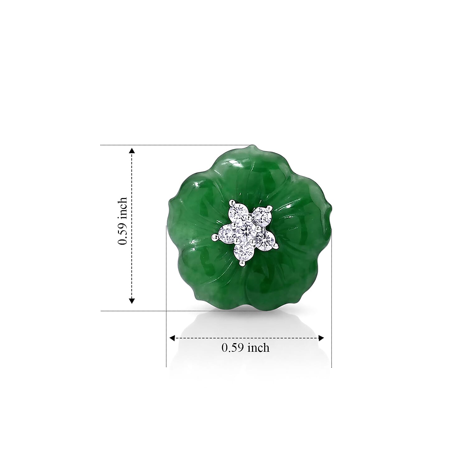 D'Joy Green Jade (D) and Moissanite 11.10 ctw Earrings in Rhodium Over Sterling Silver