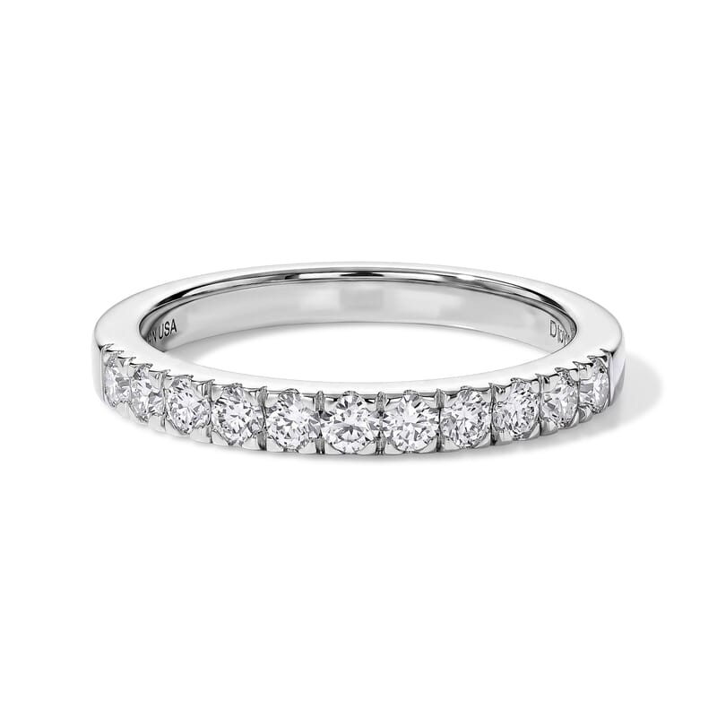 D'Joy Moissanite 0.50 ctw Bond Collection Eternity Band Ring in Rhodium Over Sterling Silver (Size 5.0)