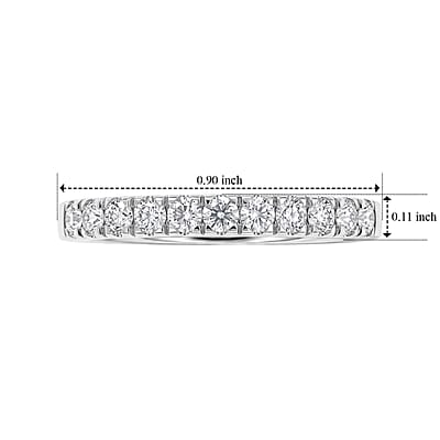 D'Joy Bond Collection Moissanite Eternity Band Ring in Rhodium Over Sterling Silver (Size 5.0) 0.50 ctw