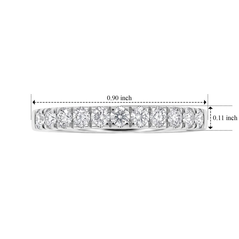 D'Joy Moissanite 0.50 ctw Bond Collection Eternity Band Ring in Rhodium Over Sterling Silver (Size 5.0)