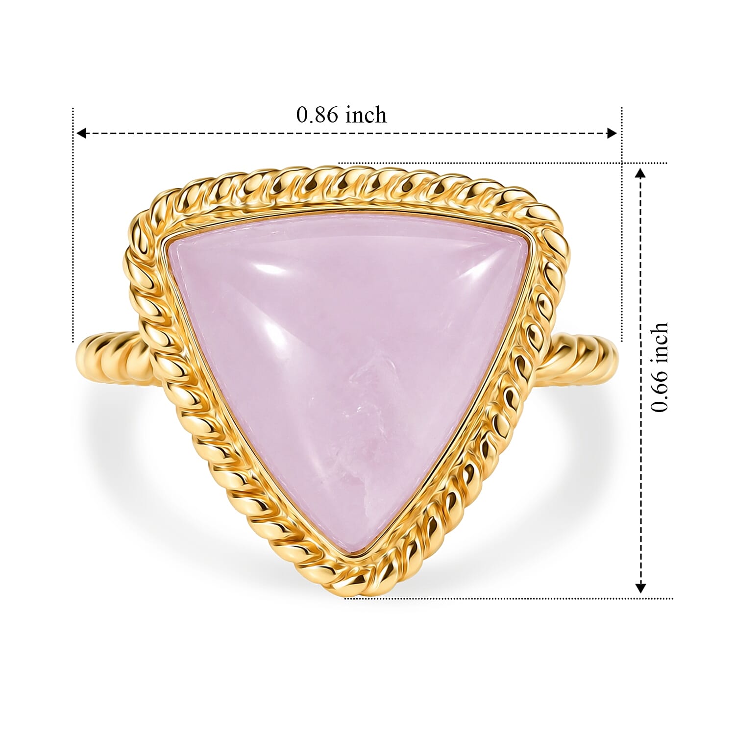 EverTrue Kunzite 8.00 ctw Blush Trinity Ring in 18K YG Plated (Size 10.0)