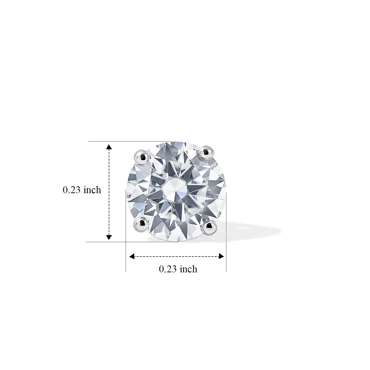 D'Joy Moissanite 1.50 ctw Solitaire Stud Earrings in Platinum Over Sterling Silver