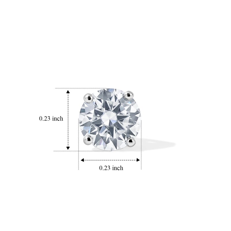 D'Joy Moissanite 1.50 ctw Solitaire Stud Earrings in Platinum Over Sterling Silver