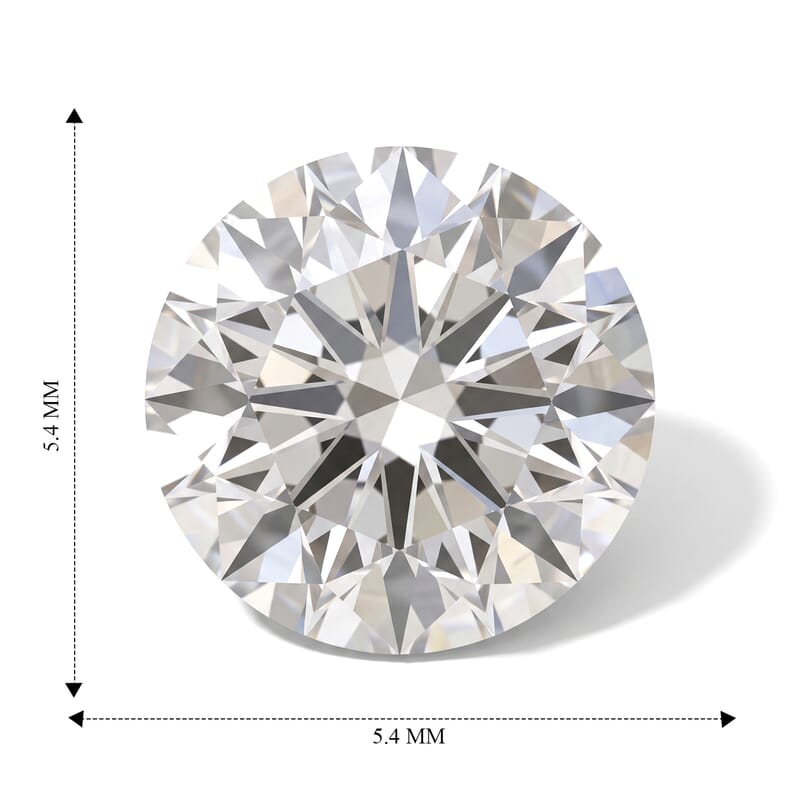 Diamond (F, VVS2) (Rnd 5.4mm) 0.62 ctw