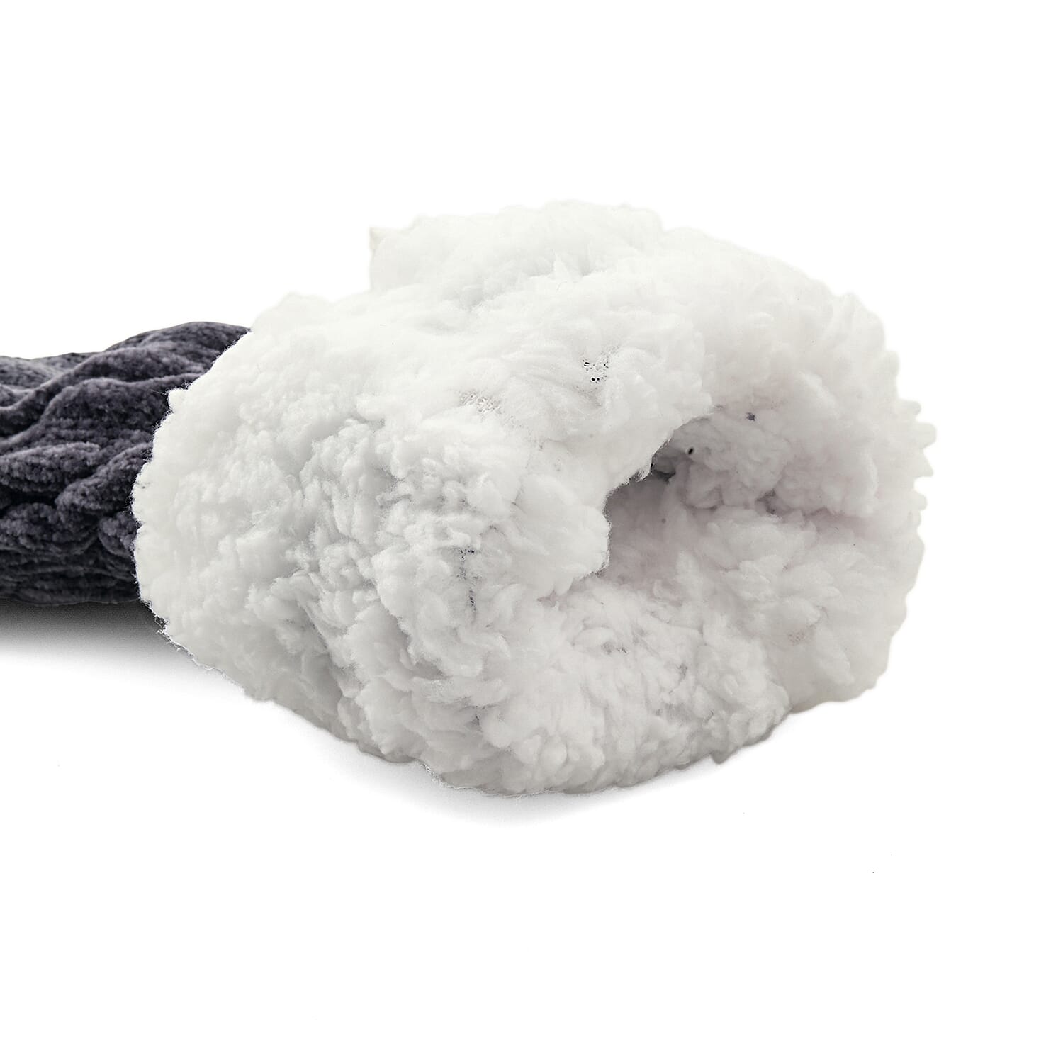 Tehee Black Color Fuzzy Socks with Grip - Size 9-11