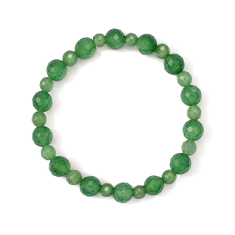 Green Aventurine 110.00 ctw Beaded Stretch Bracelet