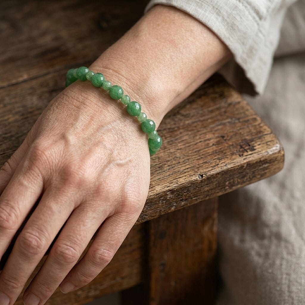 Green Aventurine 110.00 ctw Beaded Stretch Bracelet