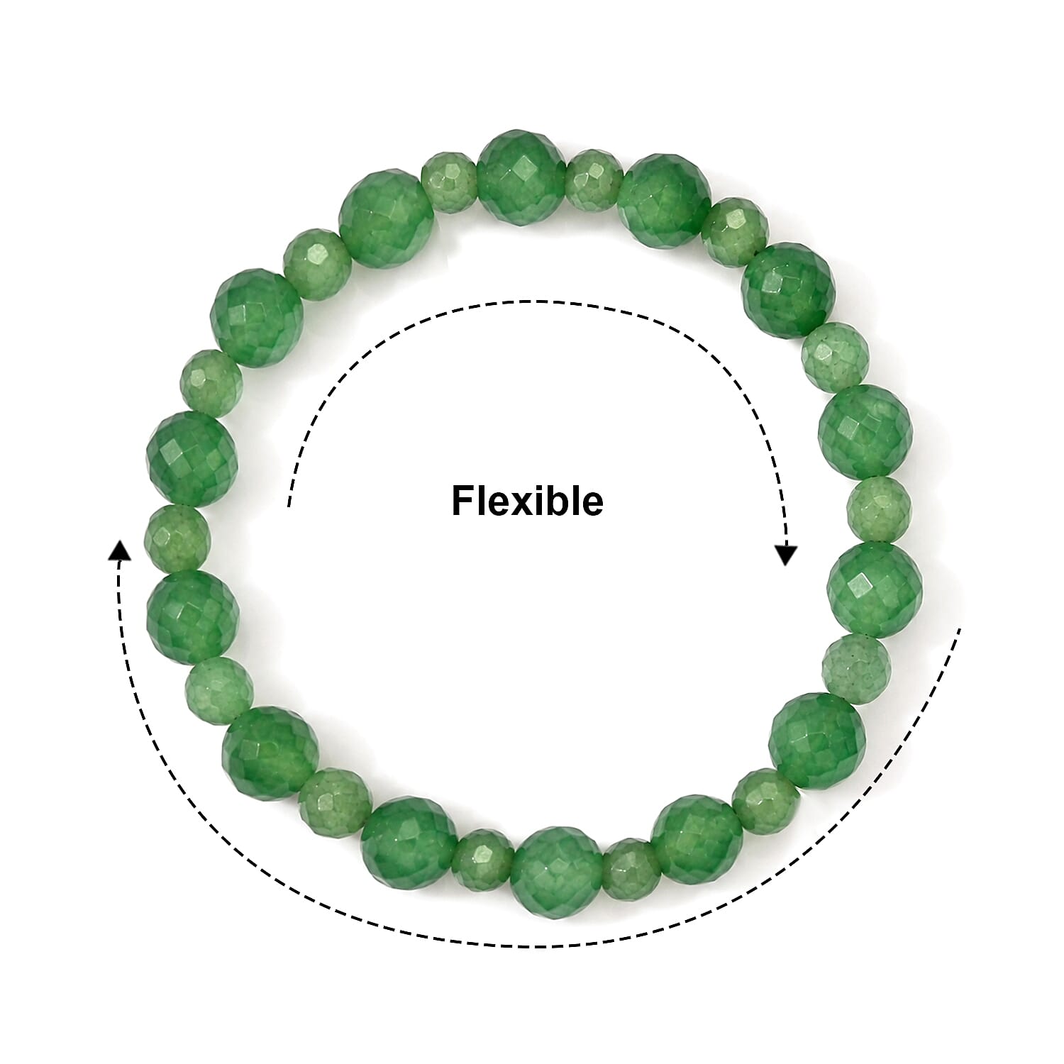 Green Aventurine 110.00 ctw Beaded Stretch Bracelet