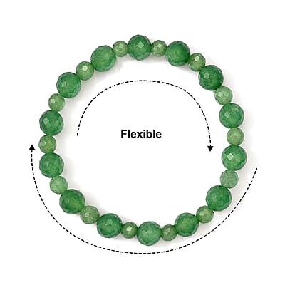 Green Aventurine 110.00 ctw Beaded Stretch Bracelet