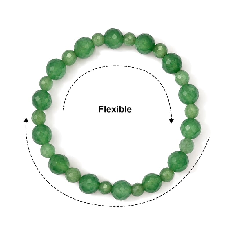Green Aventurine 110.00 ctw Beaded Stretch Bracelet