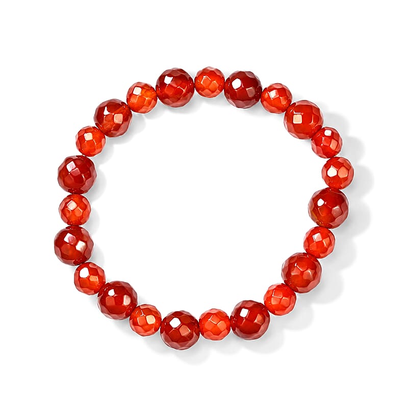 Carnelian 110.00 ctw Beaded Stretch Bracelet