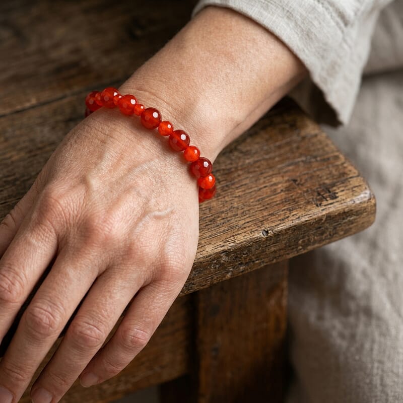 Carnelian 110.00 ctw Beaded Stretch Bracelet