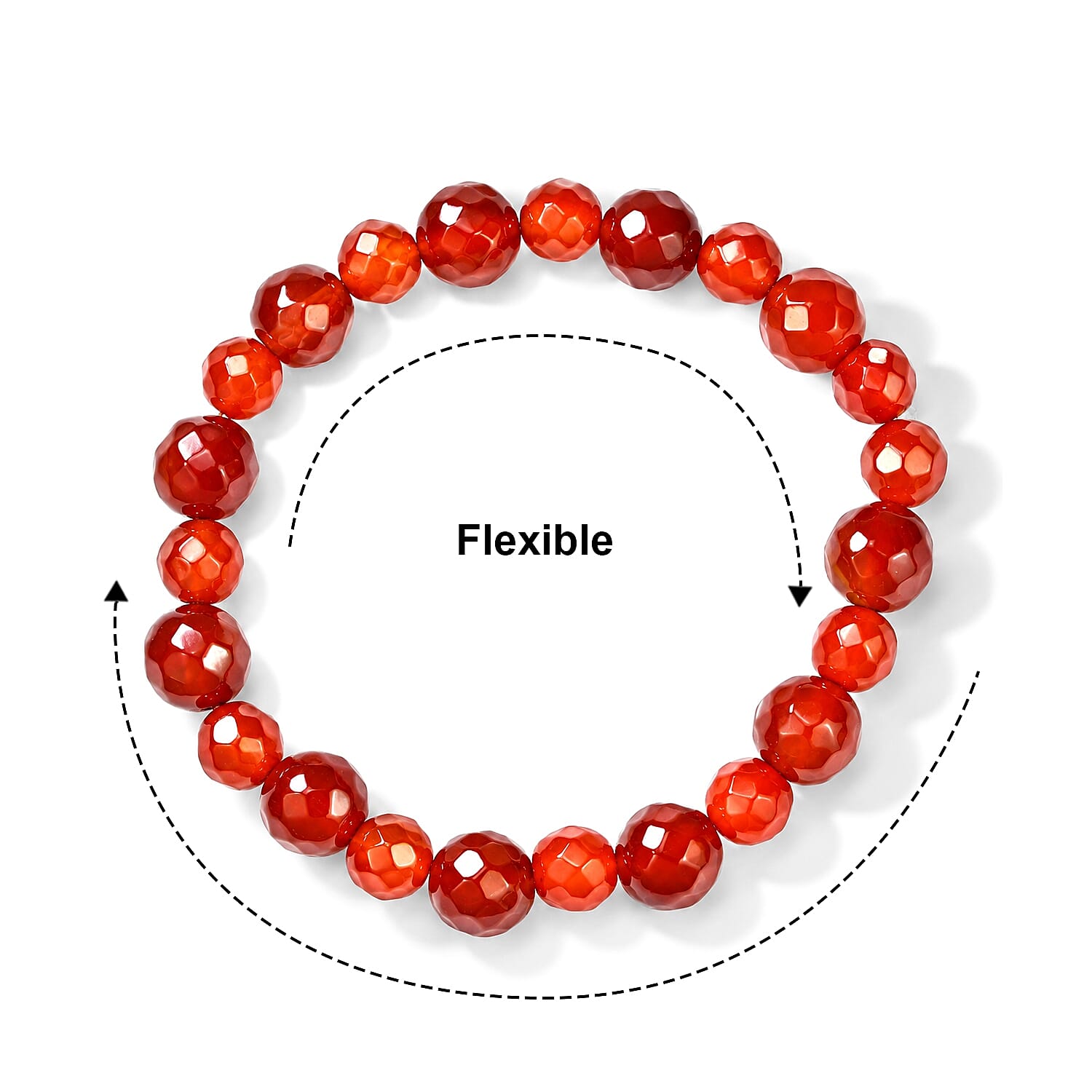 Carnelian 110.00 ctw Beaded Stretch Bracelet