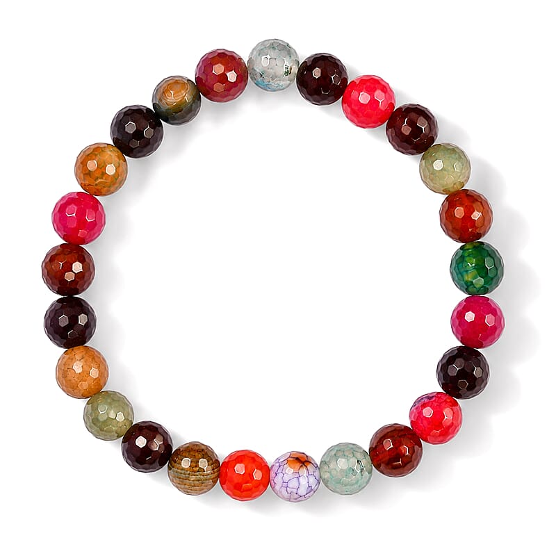 Multi Gemstone 95.00 ctw Beaded Stretch Bracelet
