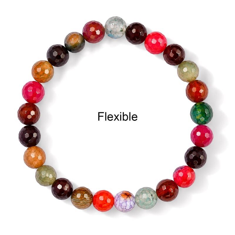 Multi Gemstone 95.00 ctw Beaded Stretch Bracelet