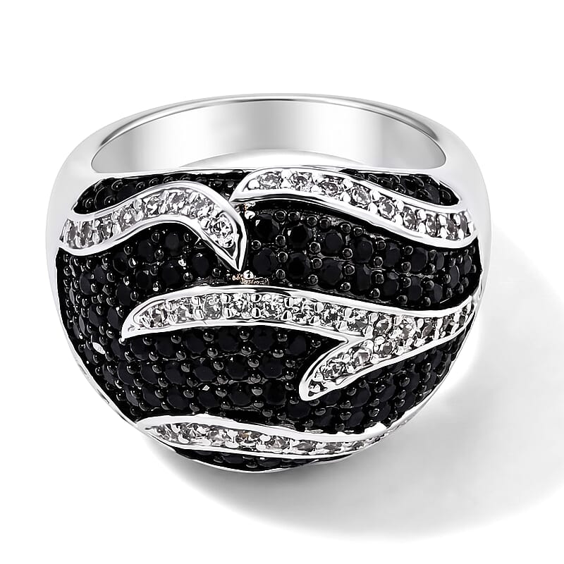 EverTrue Thai Black Spinel 1.25 ctw Ring in Dualtone (Size 5.0)