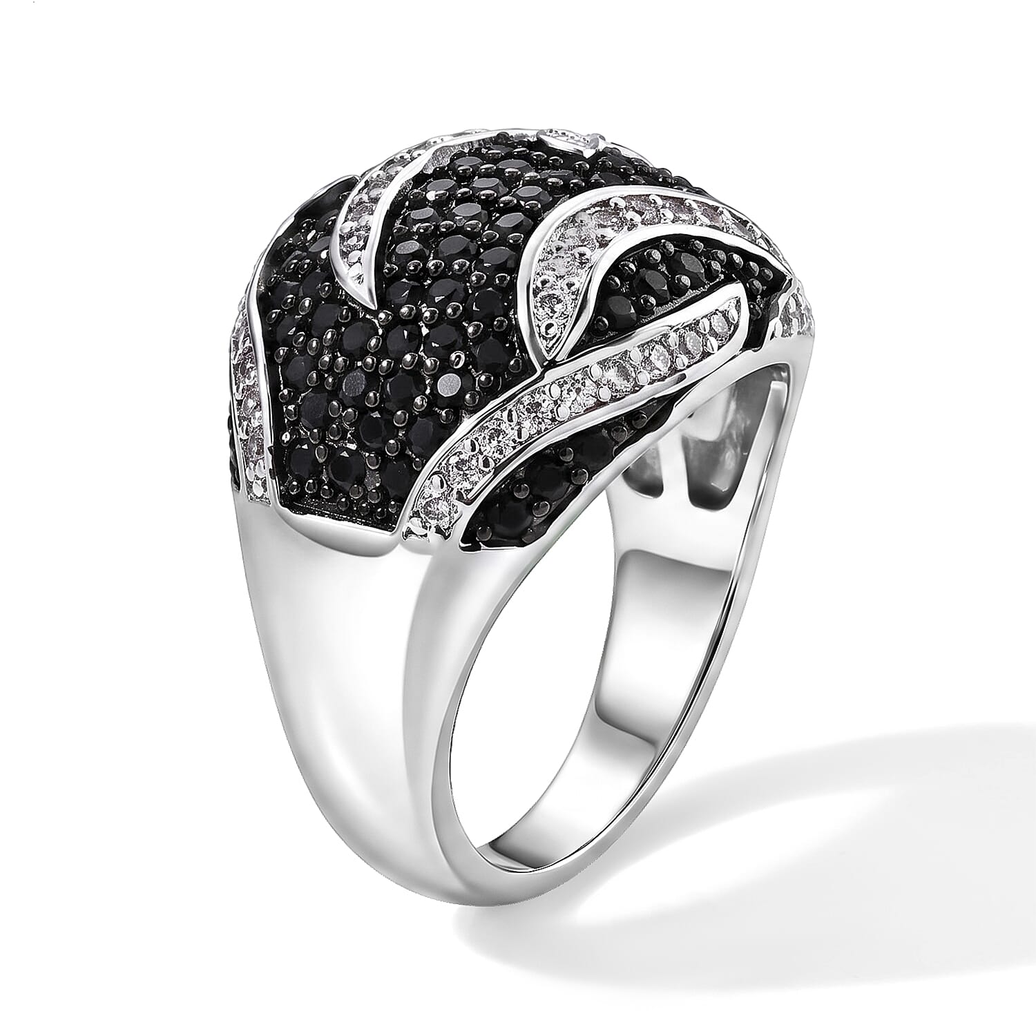 EverTrue Thai Black Spinel 1.25 ctw Ring in Dualtone (Size 5.0)