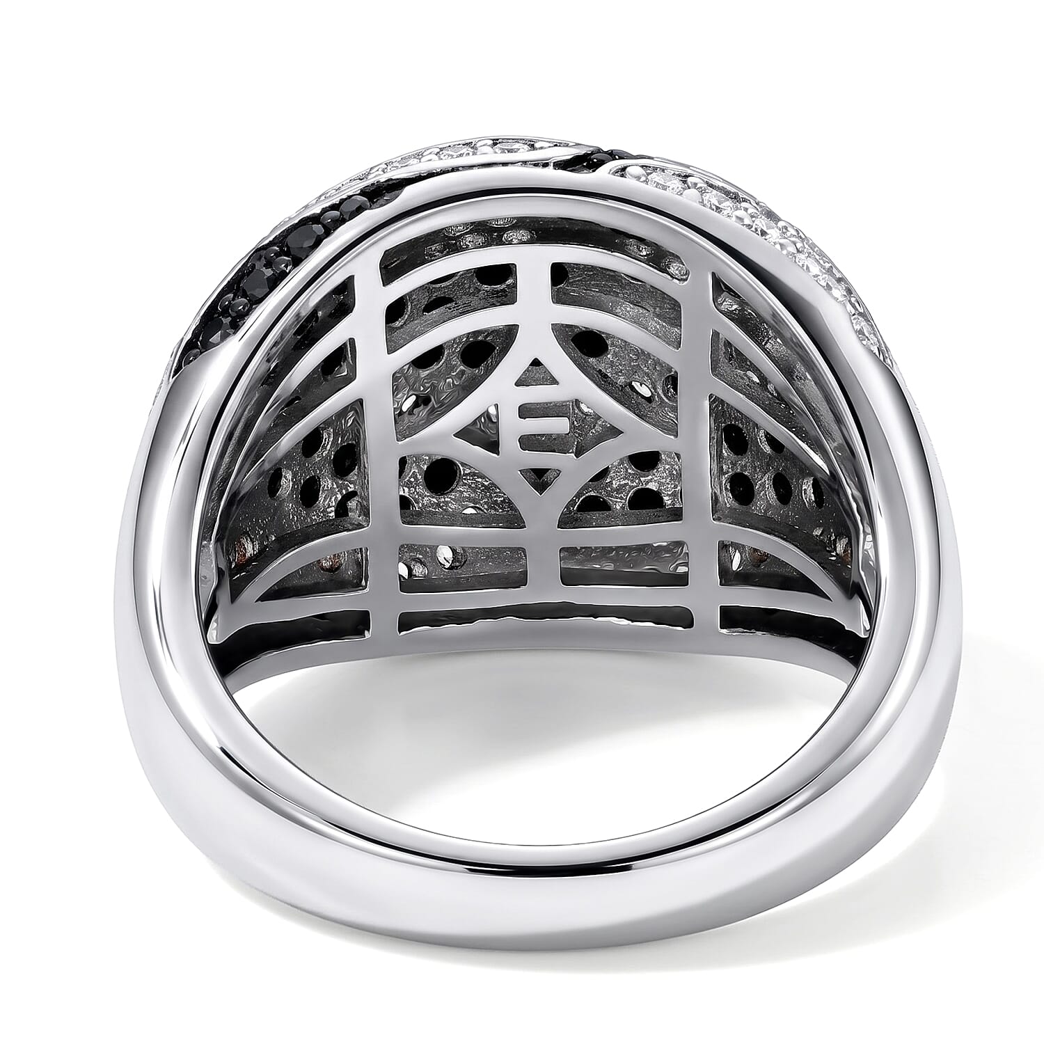 EverTrue Thai Black Spinel 1.25 ctw Ring in Dualtone (Size 5.0)