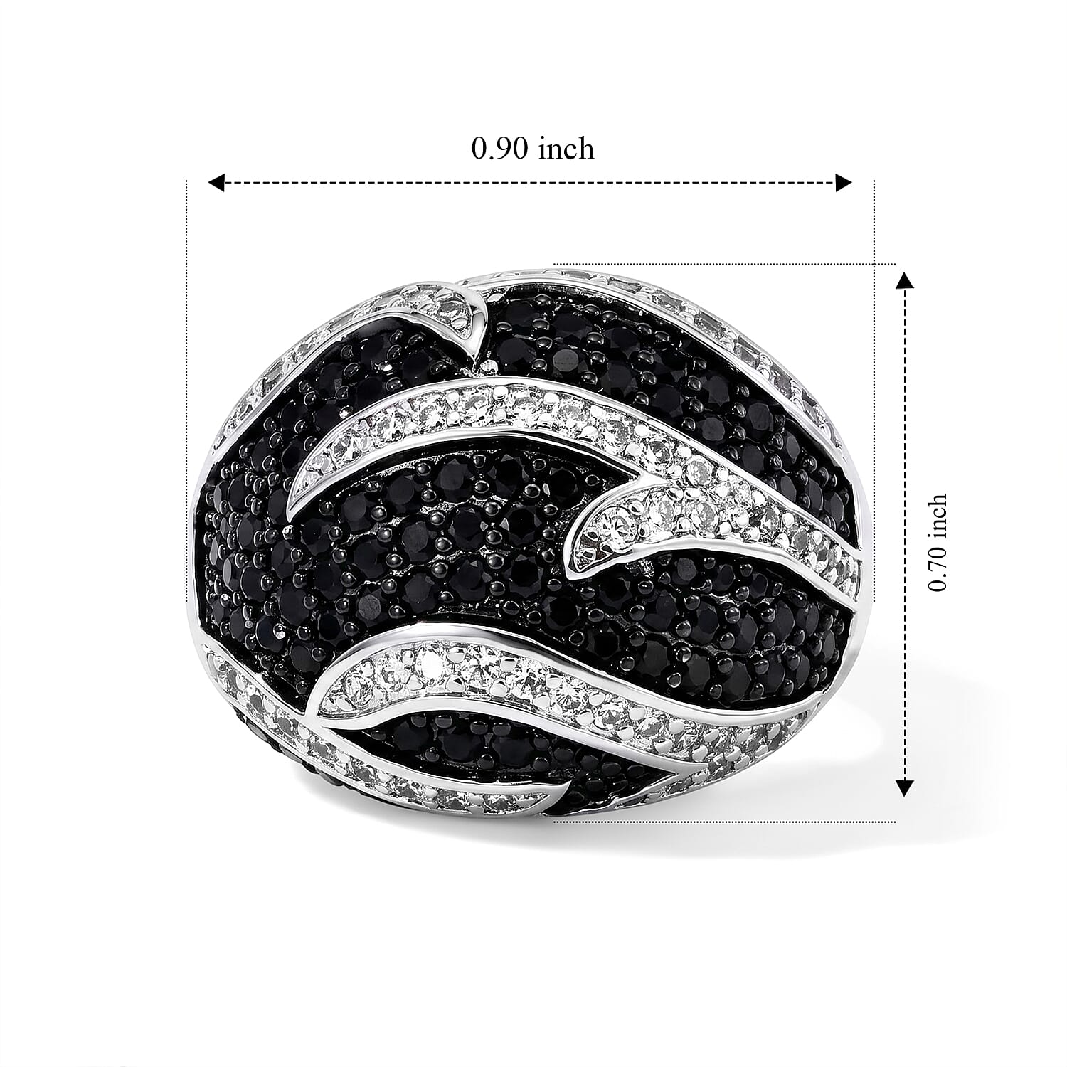 EverTrue Thai Black Spinel 1.25 ctw Ring in Dualtone (Size 5.0)