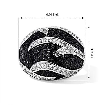 EverTrue Thai Black Spinel 1.25 ctw Ring in Dualtone (Size 5.0)