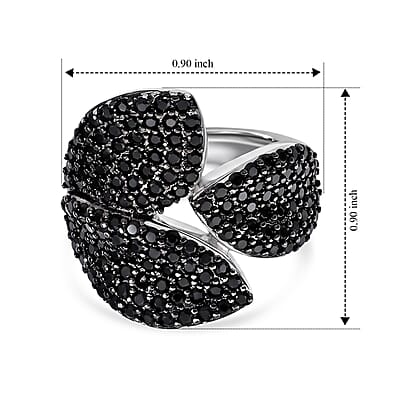 EverTrue Thai Black Spinel 1.40 ctw Leaf Ring in Dualtone (Size 5.0)