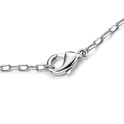 EverTrue Thai Black Spinel and Simulated Diamond 4.40 ctw Necklace in Dualtone 18 Inches